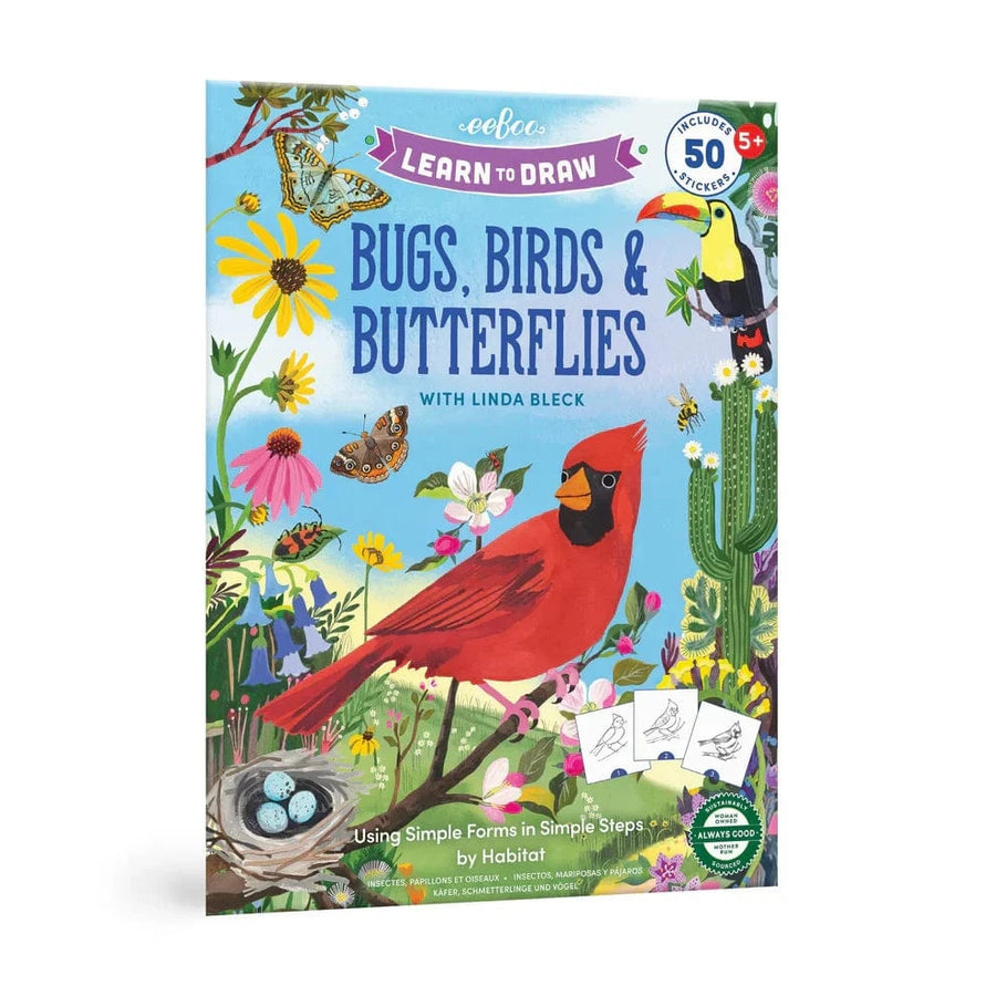 eeBoo Baby Learn To Draw Bugs, Birds & Butterflies with Stickers | eeBoo