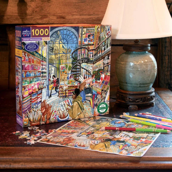 eeBoo Gifts Artist Provisions 1000 Piece Puzzle | eeBoo