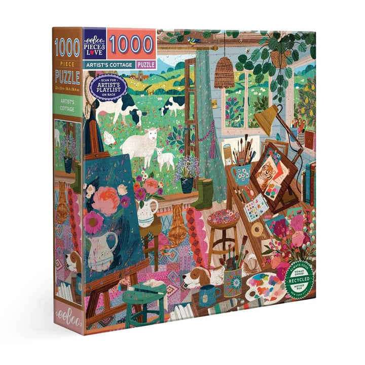 eeBoo Gifts Artist's Cottage 1000 Piece Puzzle | eeBoo