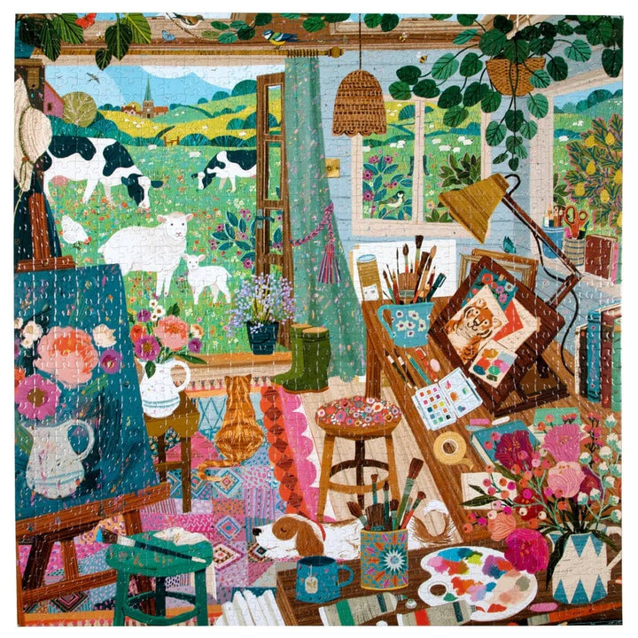 eeBoo Gifts Artist's Cottage 1000 Piece Puzzle | eeBoo