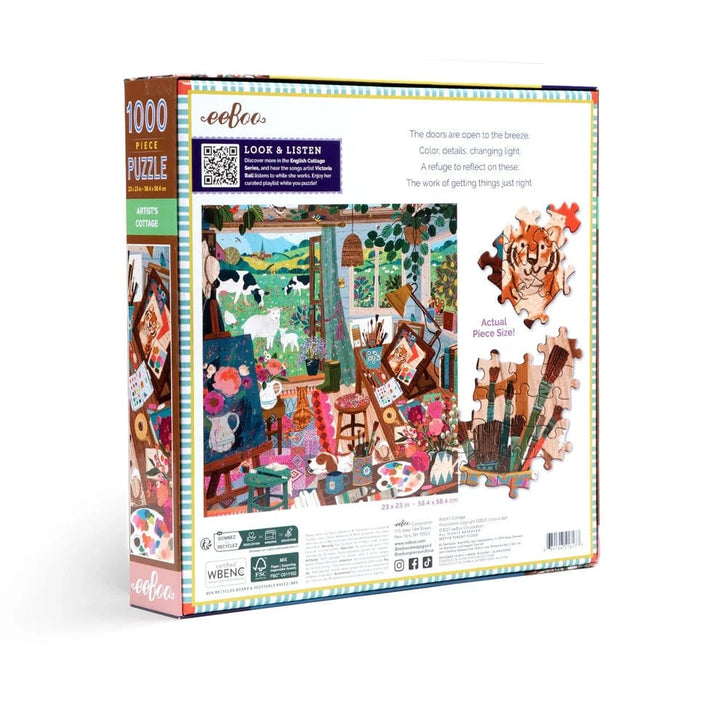 eeBoo Gifts Artist's Cottage 1000 Piece Puzzle | eeBoo