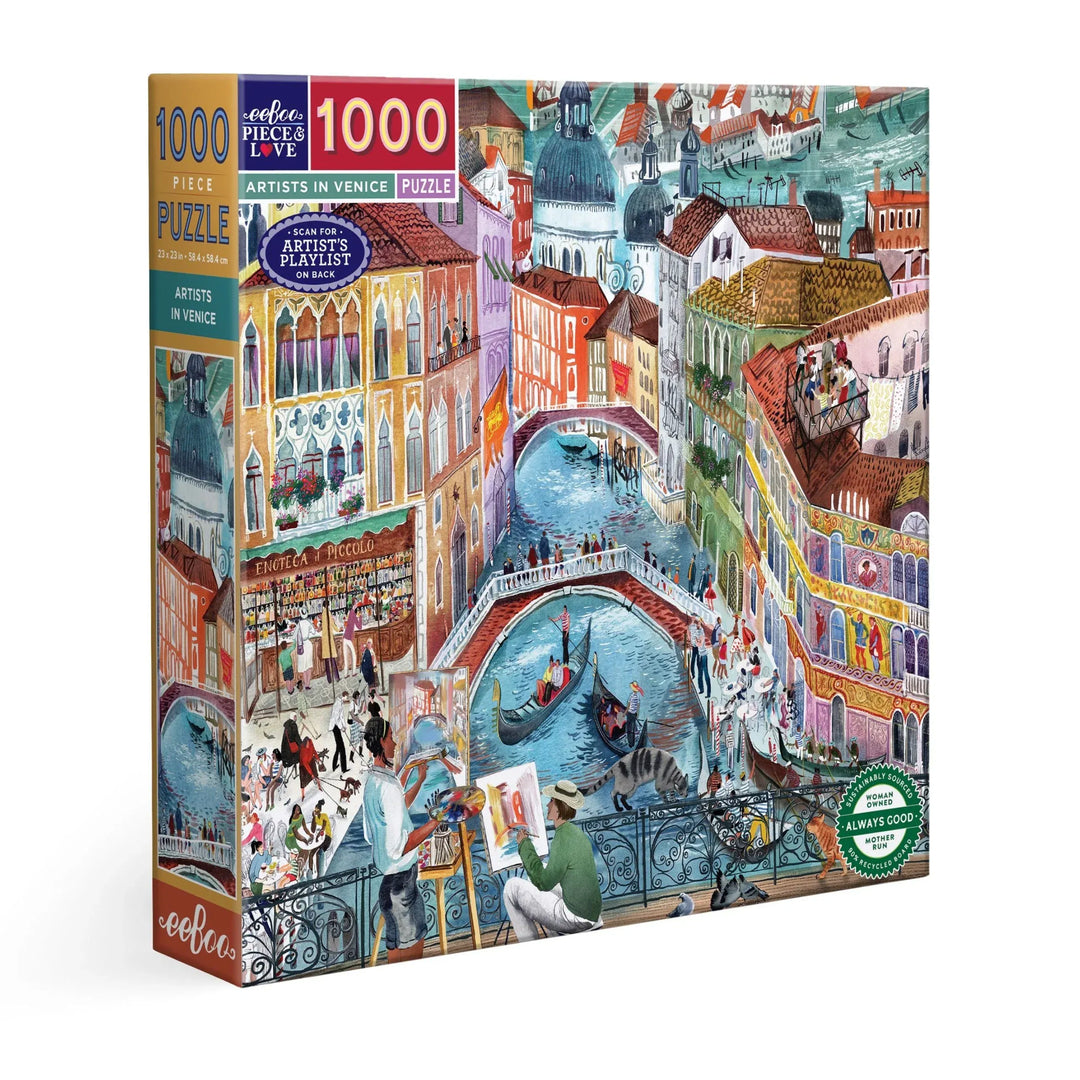 eeBoo Gifts Artists in Venice 1000 Piece Puzzle | eeBoo