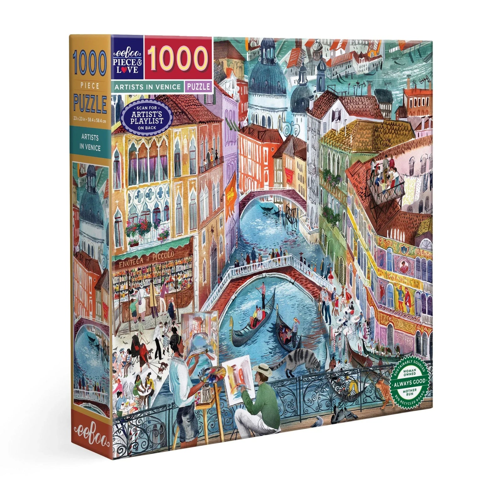 eeBoo Gifts Artists in Venice 1000 Piece Puzzle | eeBoo