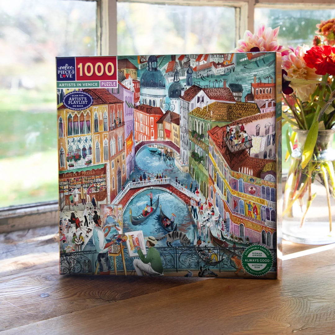 eeBoo Gifts Artists in Venice 1000 Piece Puzzle | eeBoo