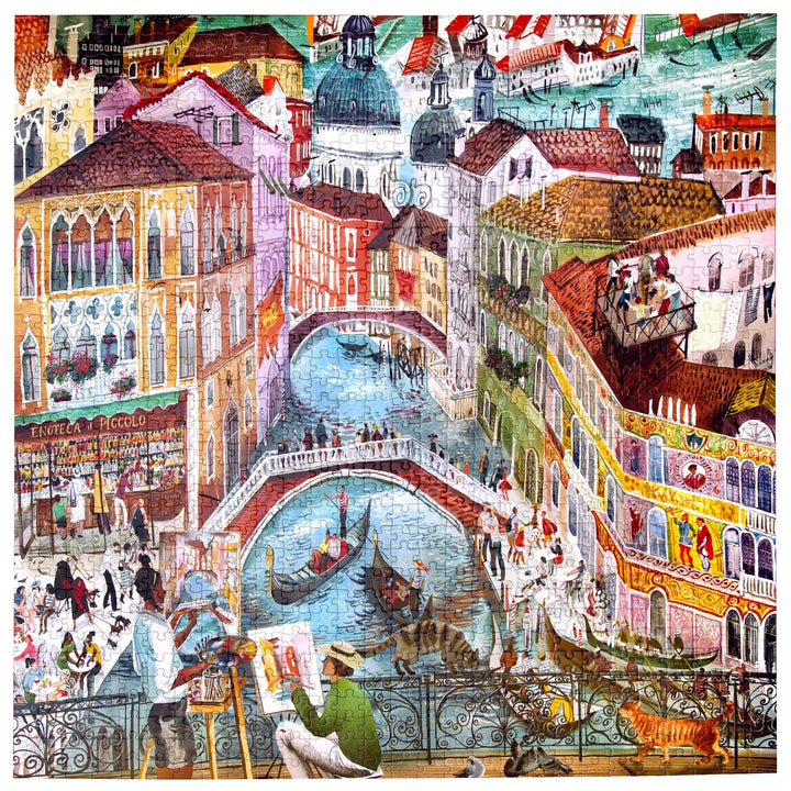 eeBoo Gifts Artists in Venice 1000 Piece Puzzle | eeBoo