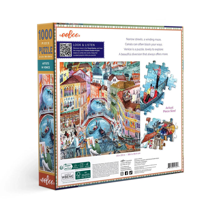 eeBoo Gifts Artists in Venice 1000 Piece Puzzle | eeBoo