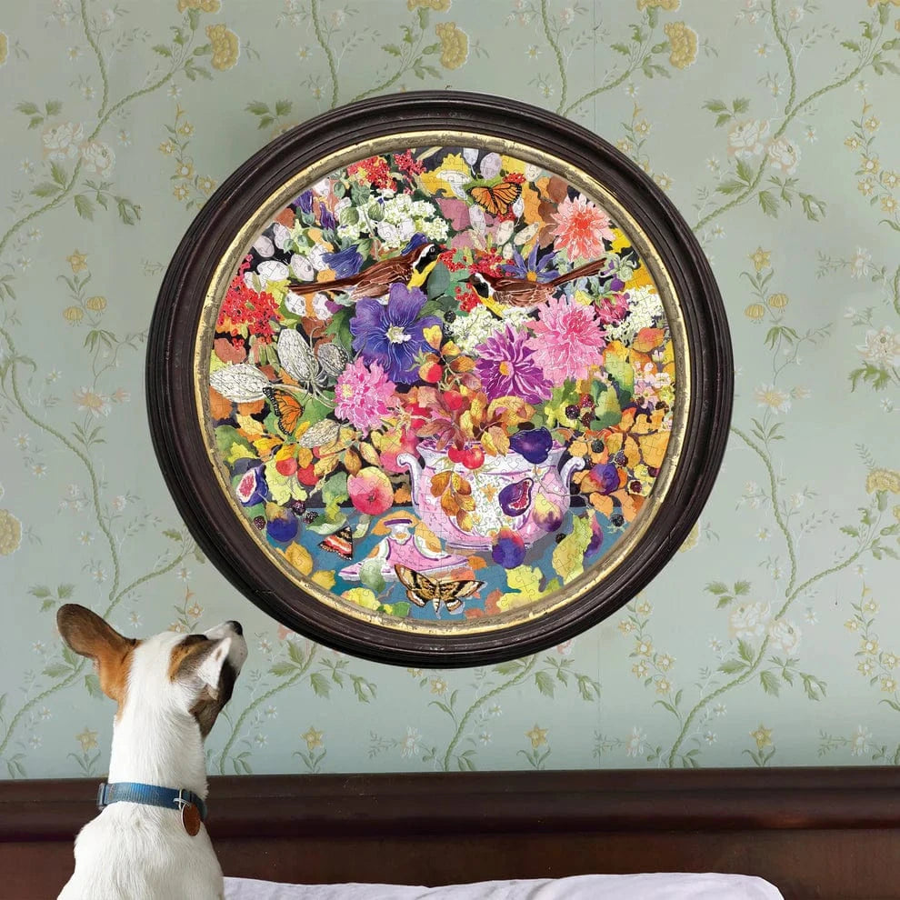 eeBoo Gifts Autumn Bouquet 500 Piece Round Puzzle | eeBoo