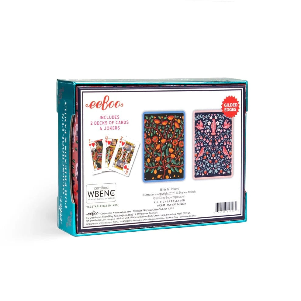 eeBoo Gifts Birds & Flowers Playing Cards | eeBoo