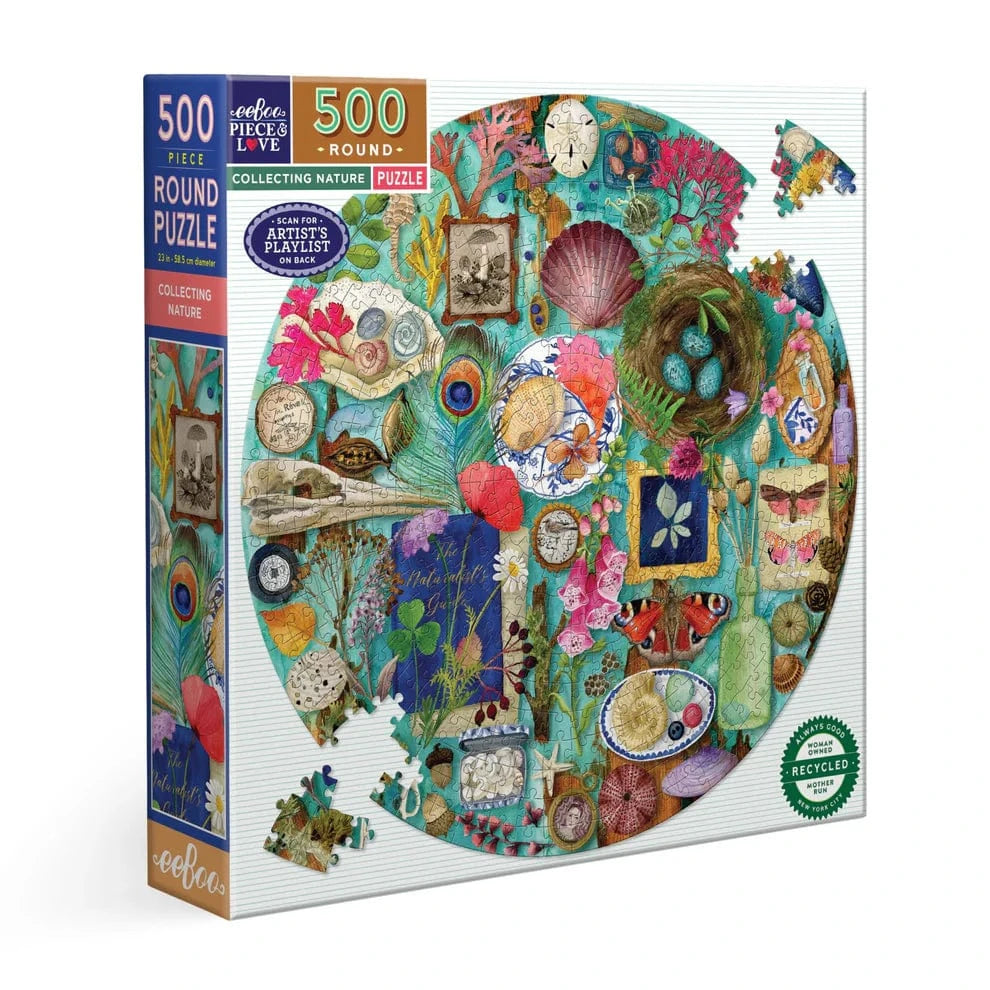 eeBoo Gifts Collecting Nature 500 Piece Round Puzzle | eeBoo