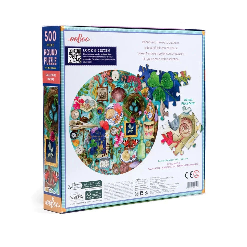 eeBoo Gifts Collecting Nature 500 Piece Round Puzzle | eeBoo