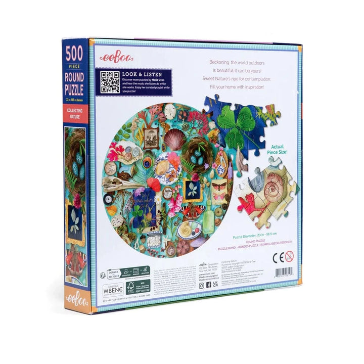 eeBoo Gifts Collecting Nature 500 Piece Round Puzzle | eeBoo