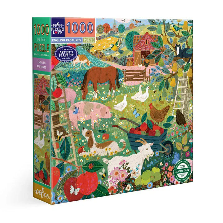 eeBoo Gifts English Pastures 1000 Piece Puzzle | eeBoo