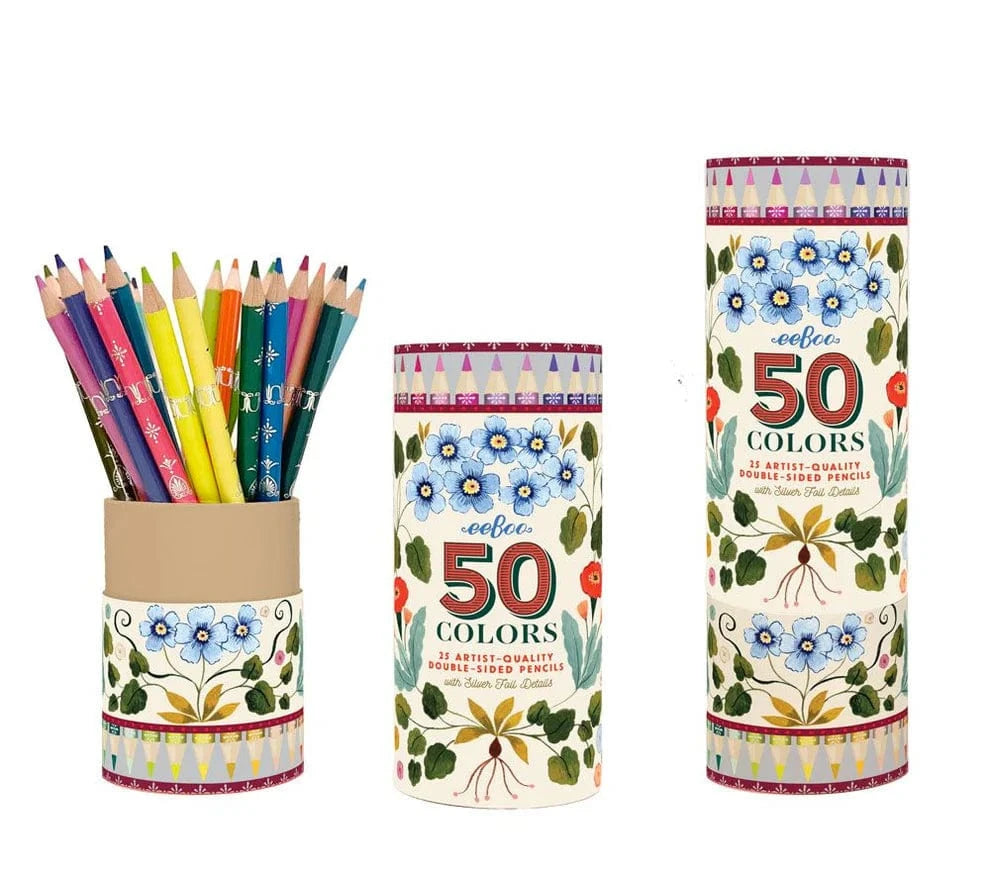 eeBoo Gifts Flora's Double-Sided Pencils | eeBoo