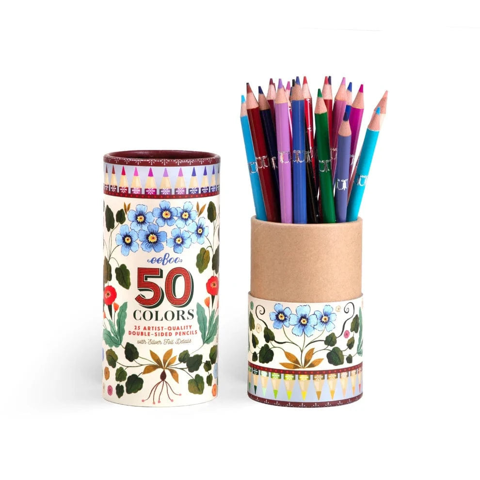 eeBoo Gifts Flora's Double-Sided Pencils | eeBoo