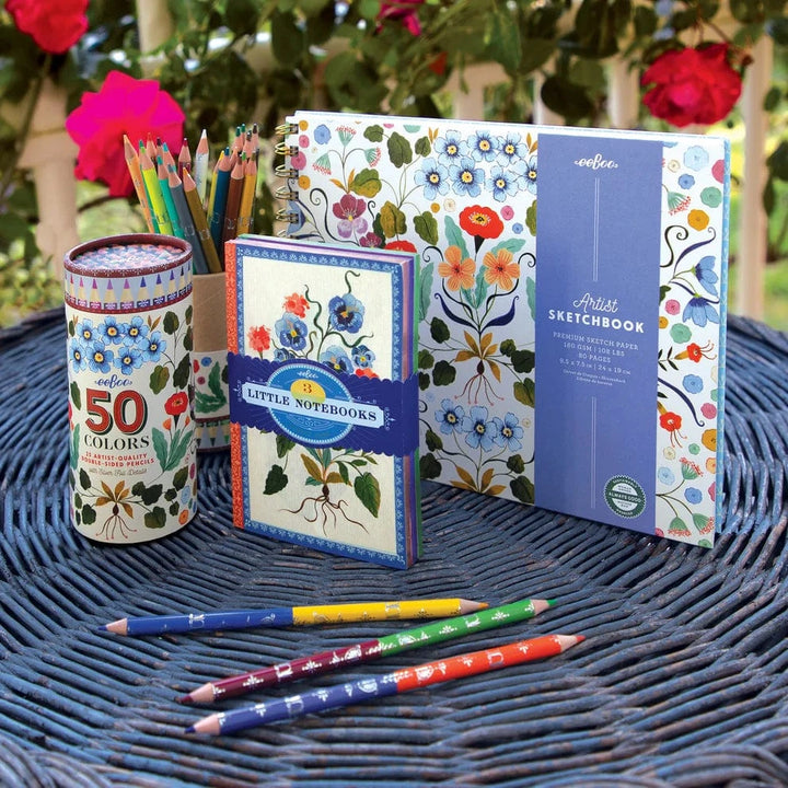 eeBoo Gifts Flora's Double-Sided Pencils | eeBoo
