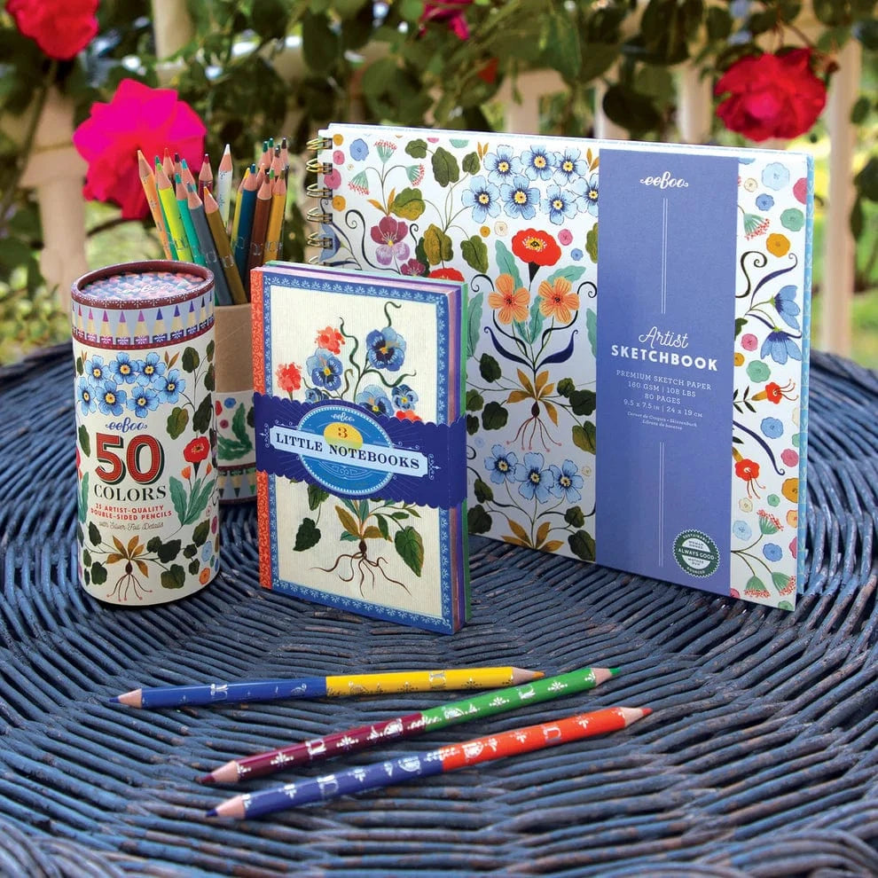 Eeboo Gifts Flora's Hardcover Artist Sketchbook | eeBoo