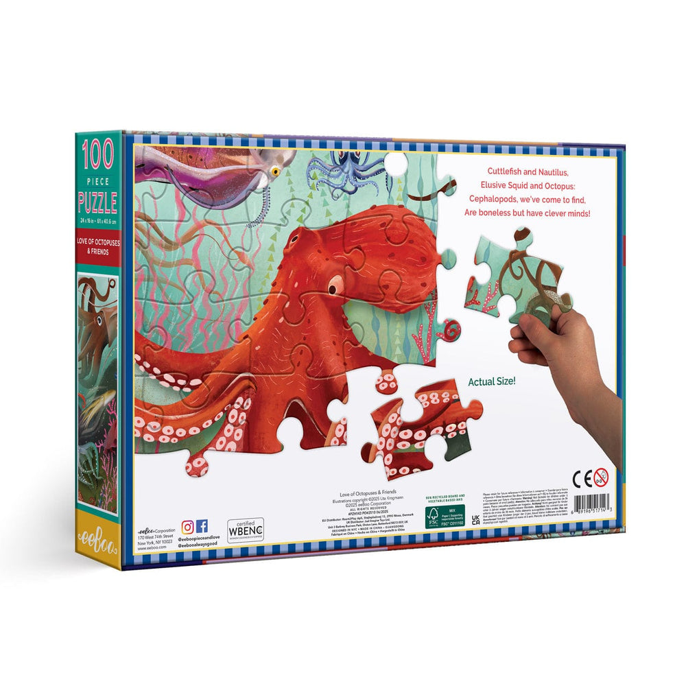 Eeboo Gifts Love of Octopuses & Friends 100 Puzzle | eeBoo