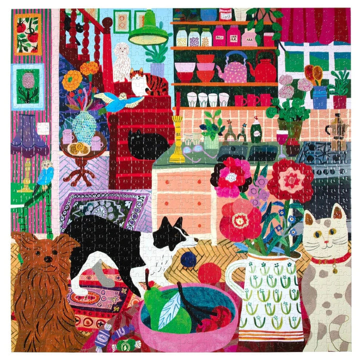 eeBoo Gifts Pets in the Kitchen 1000 Piece Puzzle | eeBoo