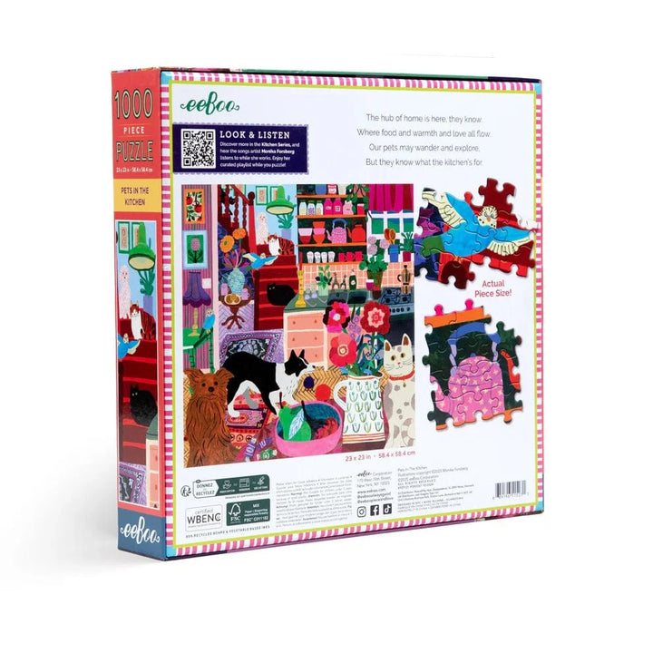 eeBoo Gifts Pets in the Kitchen 1000 Piece Puzzle | eeBoo