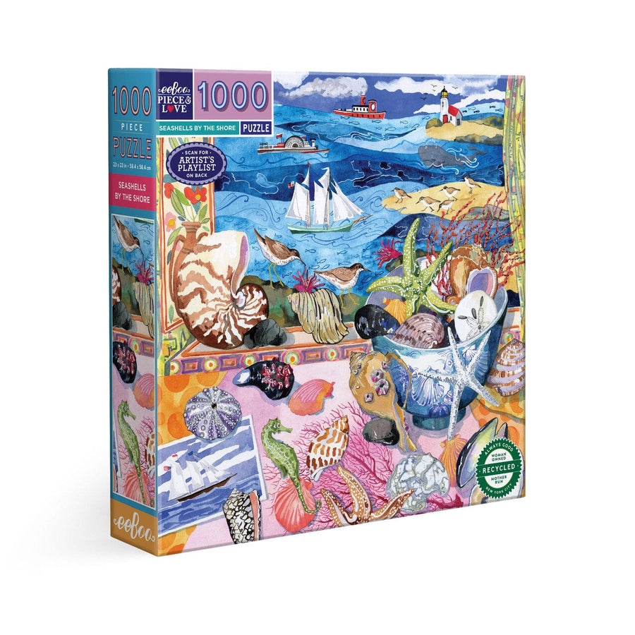eeBoo Gifts Seashells by the Shore 1000 Sq Puzzle | eeBoo