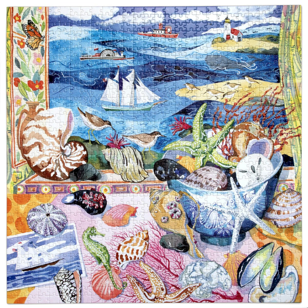 eeBoo Gifts Seashells by the Shore 1000 Sq Puzzle | eeBoo