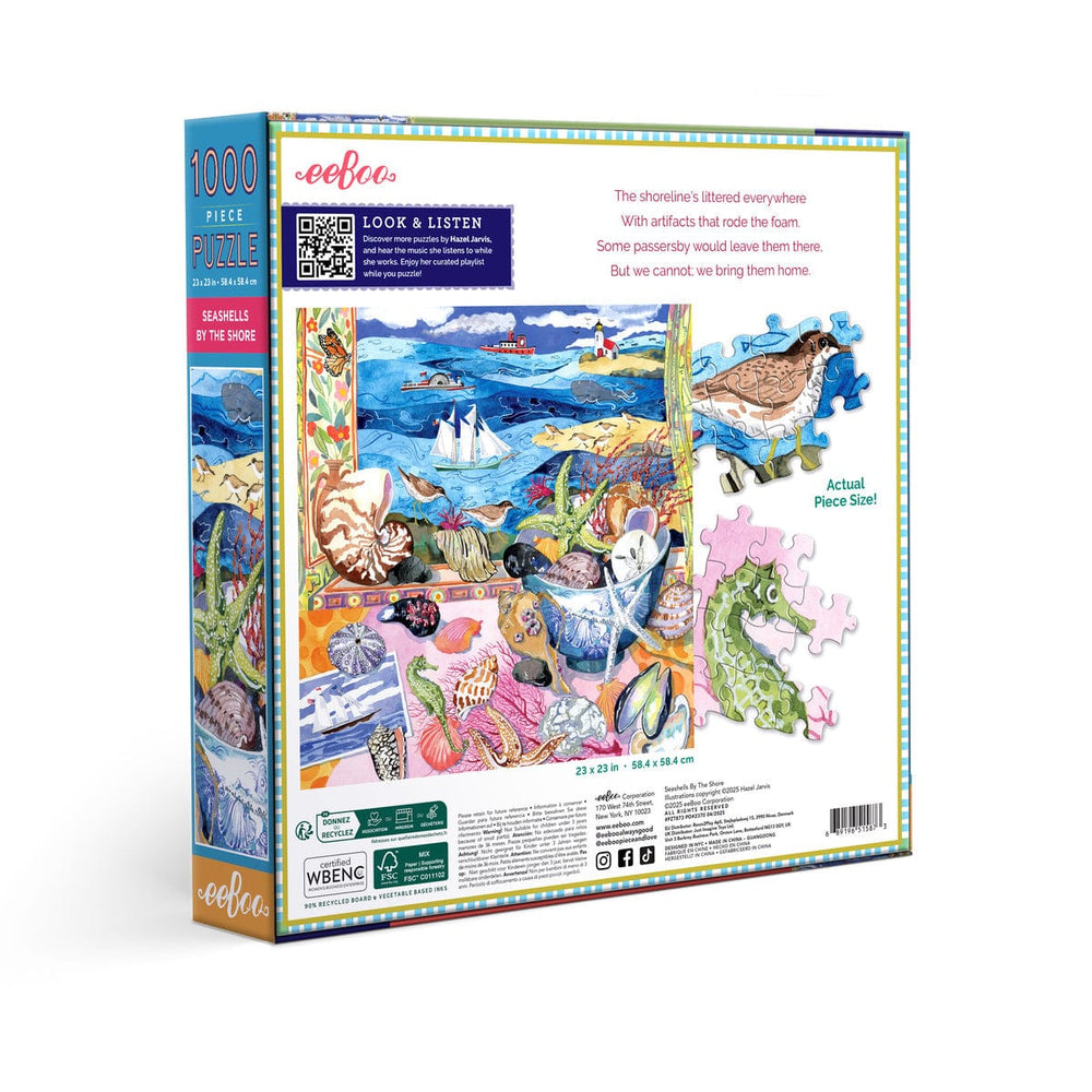 eeBoo Gifts Seashells by the Shore 1000 Sq Puzzle | eeBoo