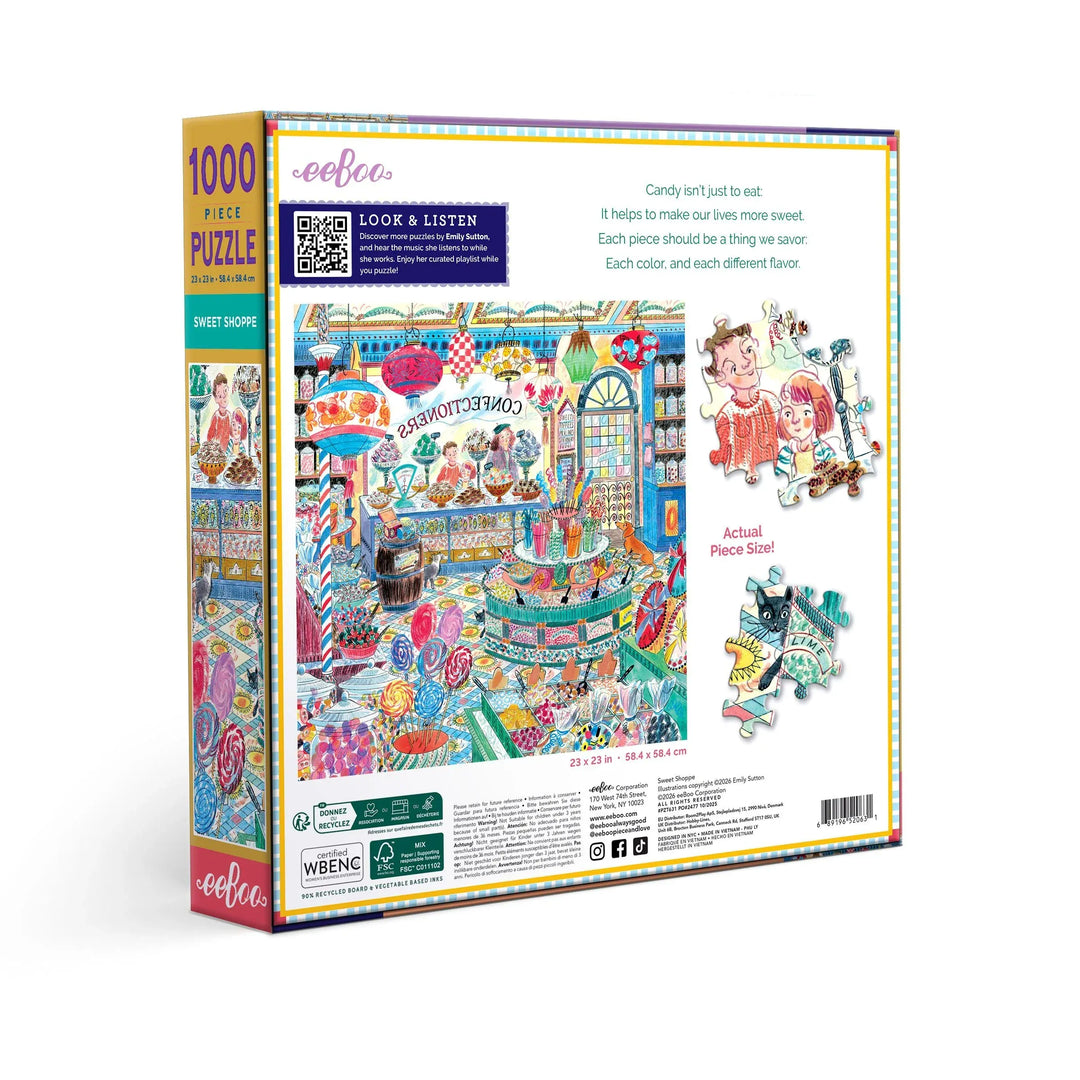 eeBoo Gifts Sweet Shoppe 1000 Piece Puzzle | eeBoo