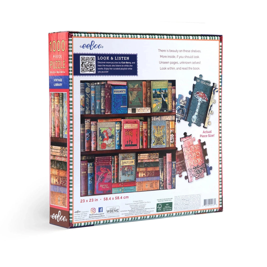 eeBoo Gifts Vintage Library 1000 Piece Puzzle | eeBoo