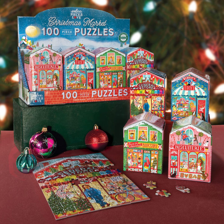 Eeboo Holiday Christmas Market 100 Pc Puzzle | eeBoo