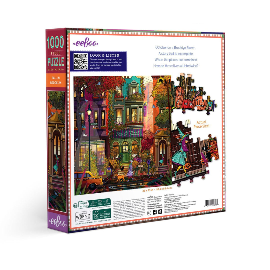 Eeboo Holiday Fall in Brooklyn 1000 Sq Puzzle | eeBoo