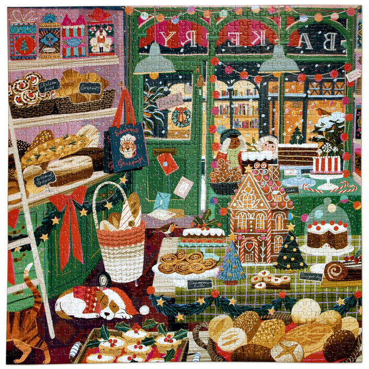 eeBoo Holiday Holiday Bakery 1000 Sq Puzzle | eeBoo