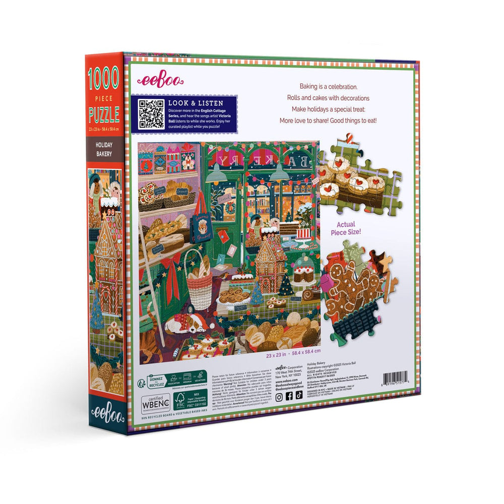 eeBoo Holiday Holiday Bakery 1000 Sq Puzzle | eeBoo
