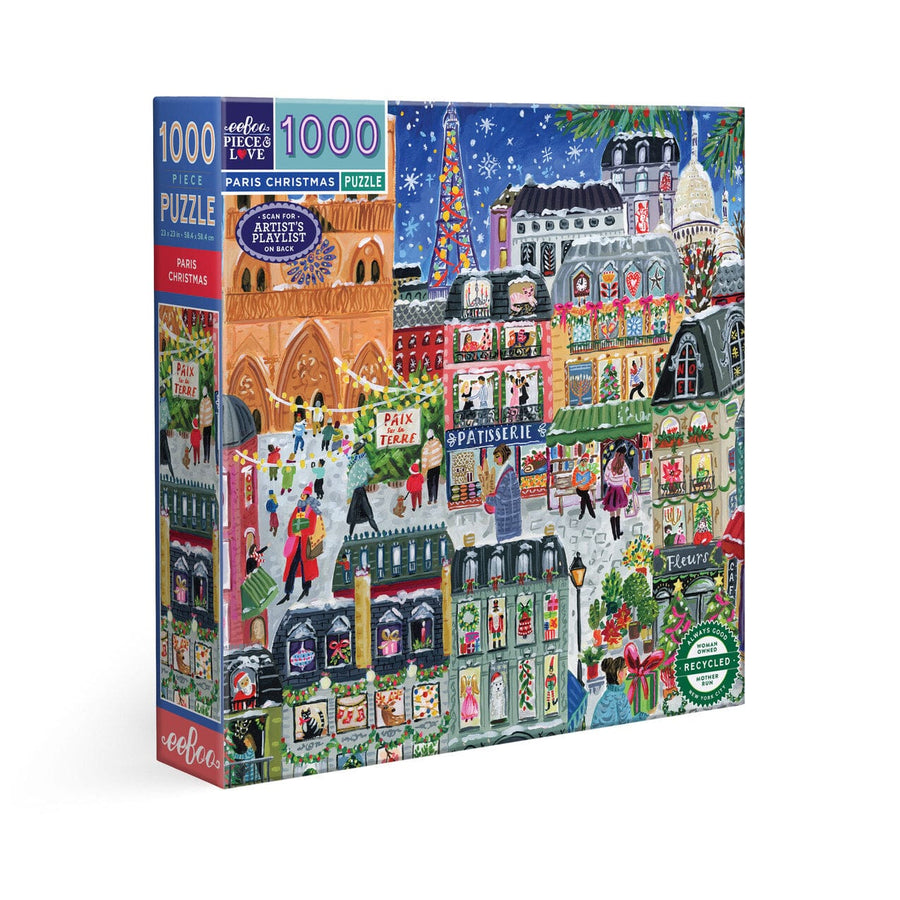 eeBoo Holiday Paris Christmas 1000 Sq Puzzle | eeBoo