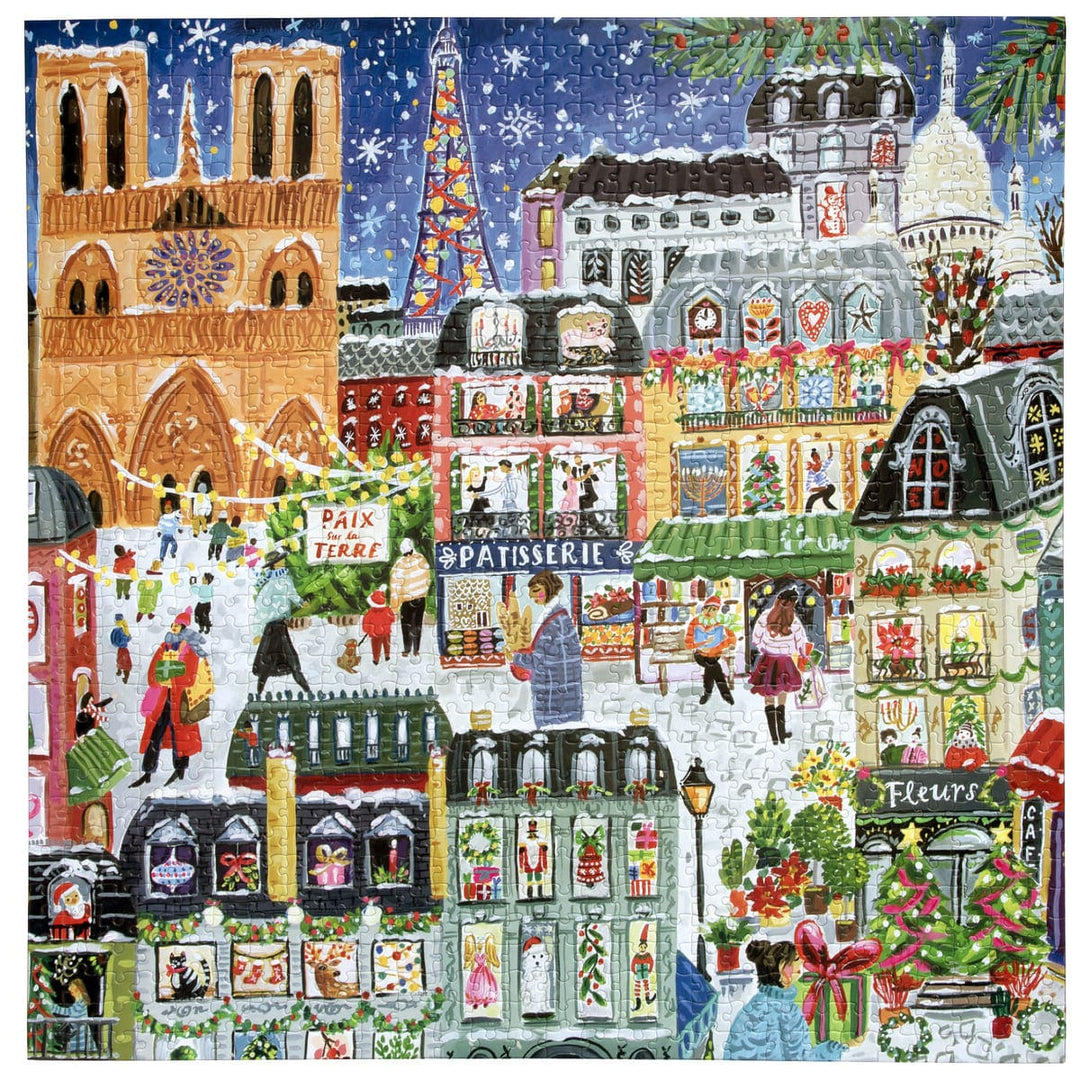 eeBoo Holiday Paris Christmas 1000 Sq Puzzle | eeBoo