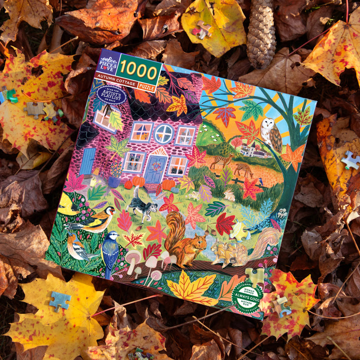 eeBoo Jigsaw Puzzles Autumn Cottage 1000 Pc | eeBoo