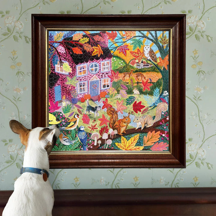 eeBoo Jigsaw Puzzles Autumn Cottage 1000 Pc | eeBoo