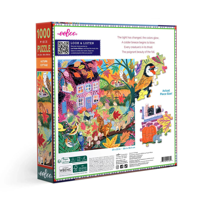 eeBoo Jigsaw Puzzles Autumn Cottage 1000 Pc | eeBoo