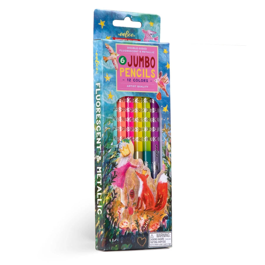 eeBoo Pen and Pencils King Fox 6 Jumbo Special Pencils | eeBoo