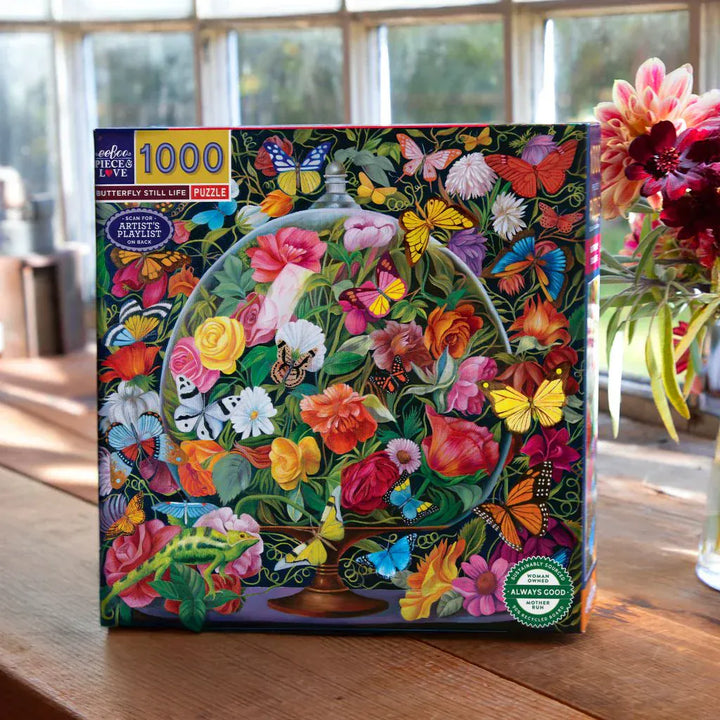 Eeboo Puzzle Butterfly Still Life 1000 Piece Puzzle | eeBoo