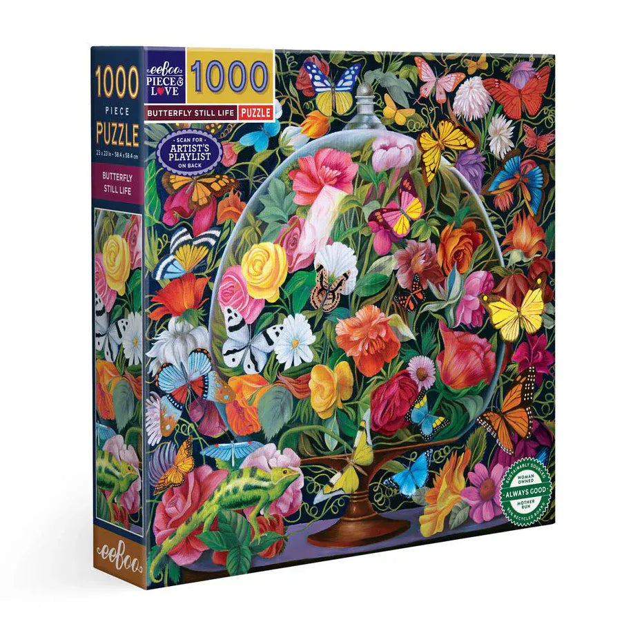 Eeboo Puzzle Butterfly Still Life 1000 Piece Puzzle | eeBoo