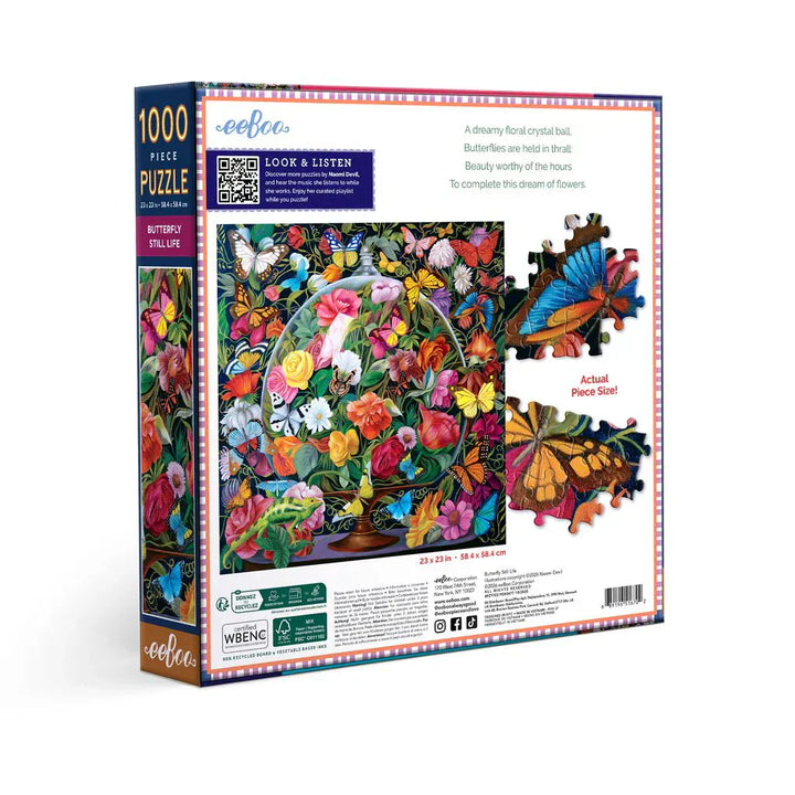 Eeboo Puzzle Butterfly Still Life 1000 Piece Puzzle | eeBoo