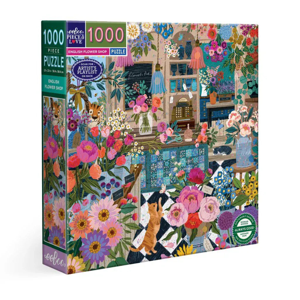 Eeboo Puzzle English Flower Shop 1000 Piece Puzzle | eeBoo
