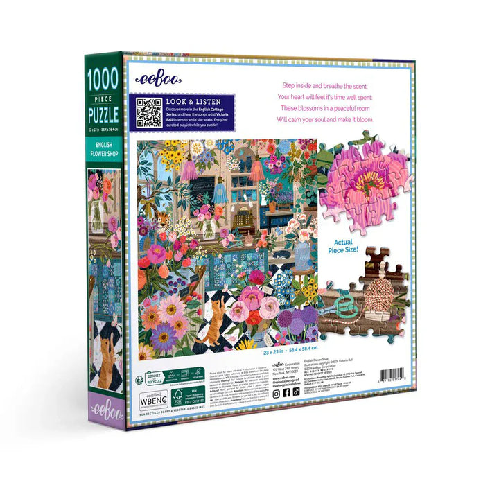 Eeboo Puzzle English Flower Shop 1000 Piece Puzzle | eeBoo