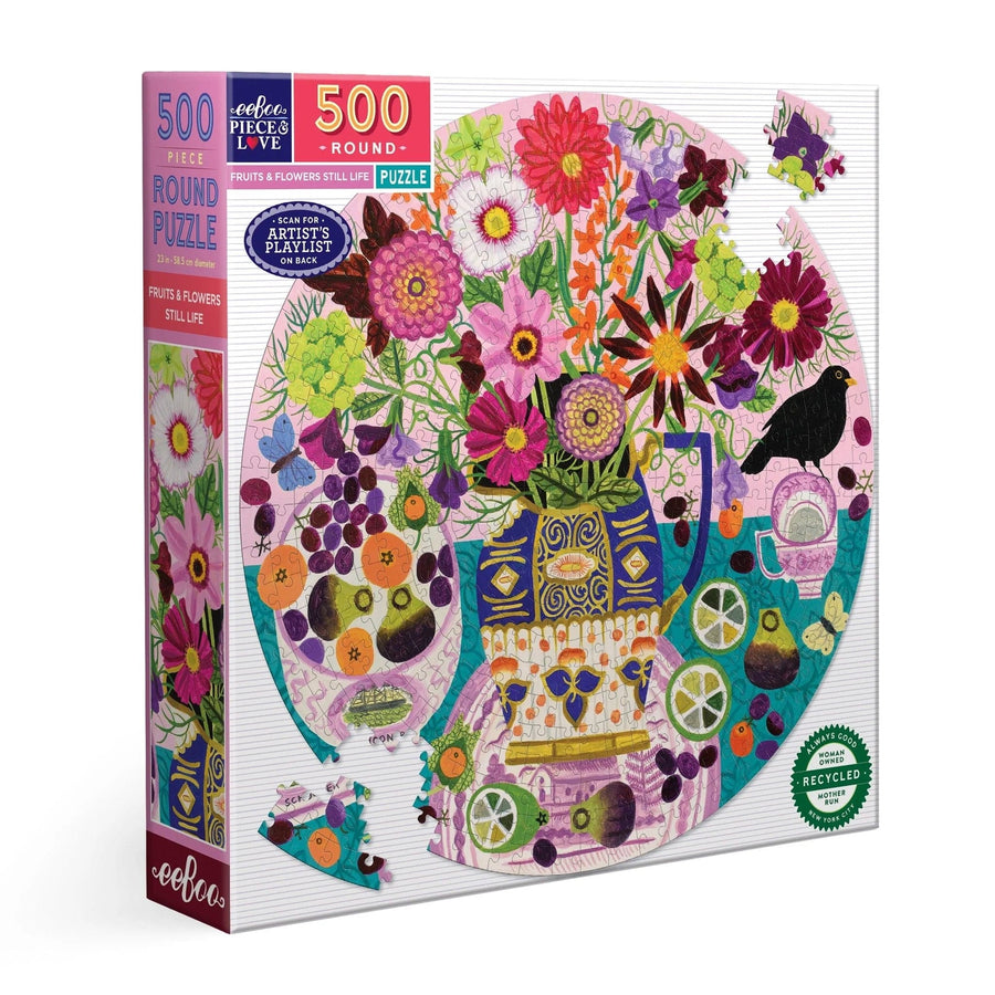 eeBoo Puzzle Fruits & Flowers Still Life 500 Piece Puzzle | eeBoo