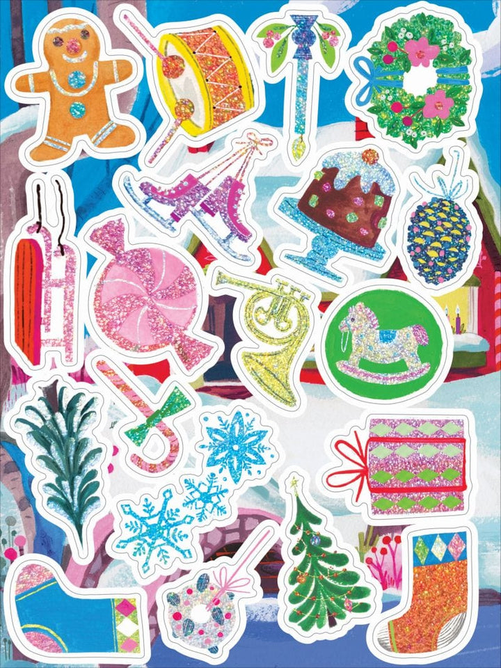 eeBoo Sticker Holiday in the Woods Shiny Stickers | eeBoo