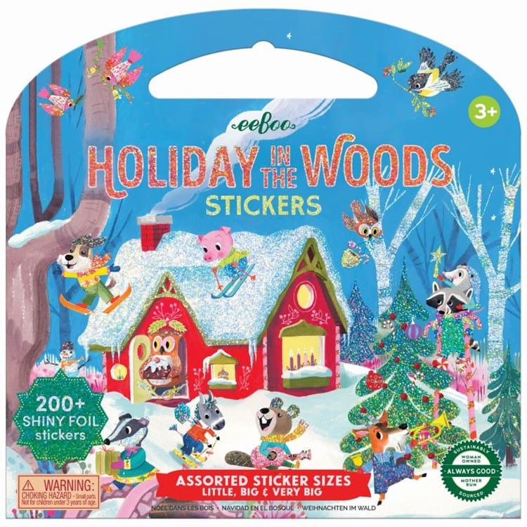 eeBoo Sticker Holiday in the Woods Shiny Stickers | eeBoo