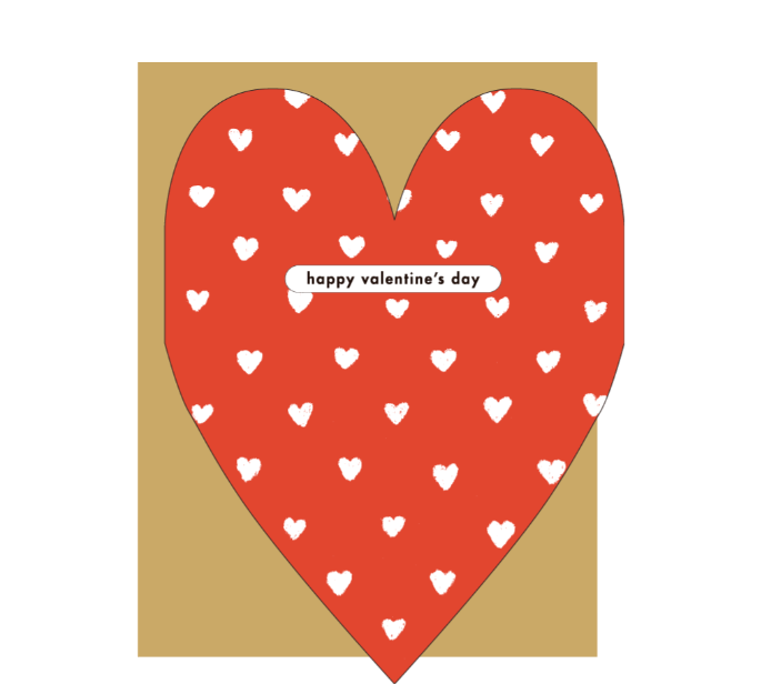 Egg Press Card Valentine's Day Cutout Heart Card