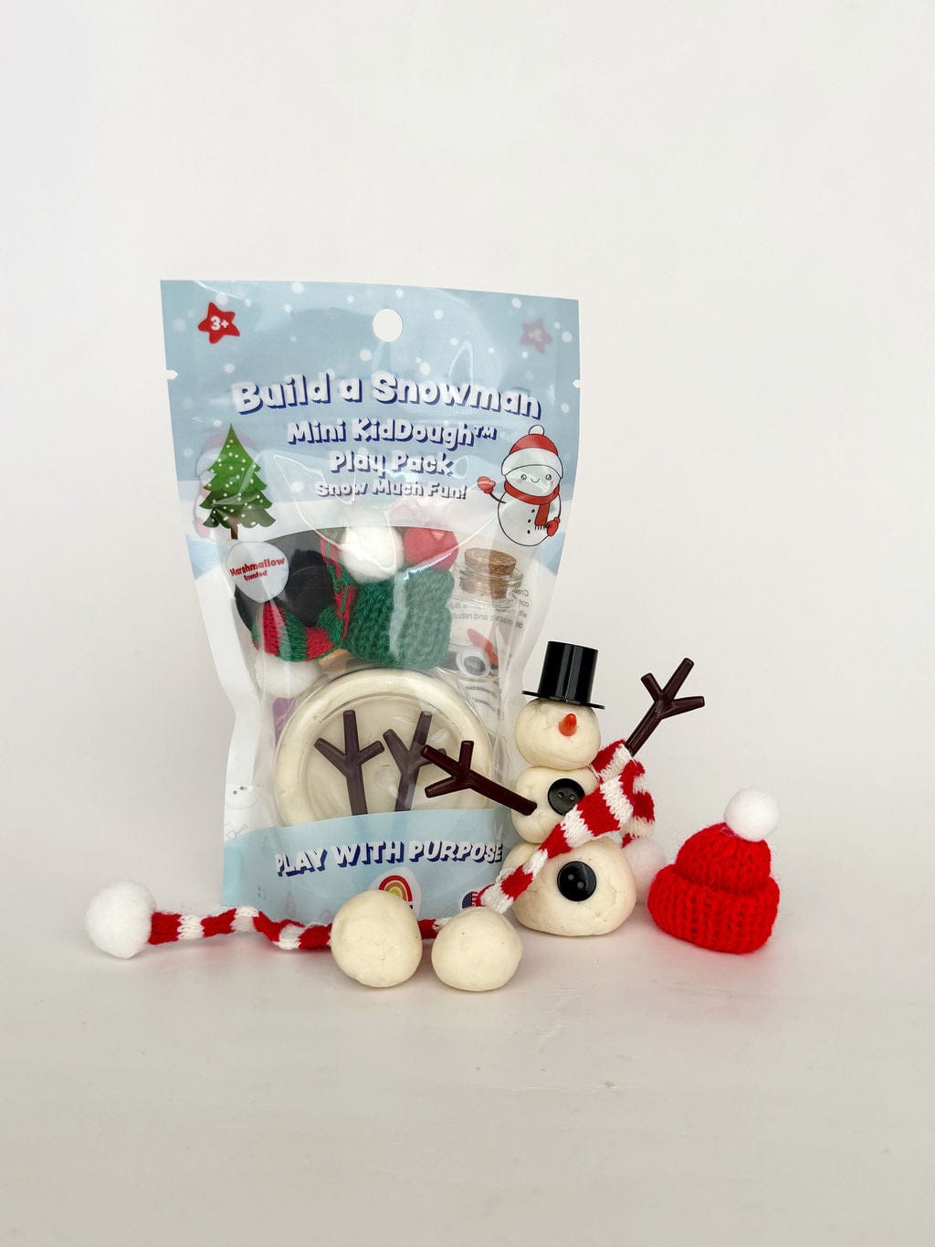 EGK Dough Dough Build a Snowman Mini KidDough Play Pack | Earth Grown KidDough