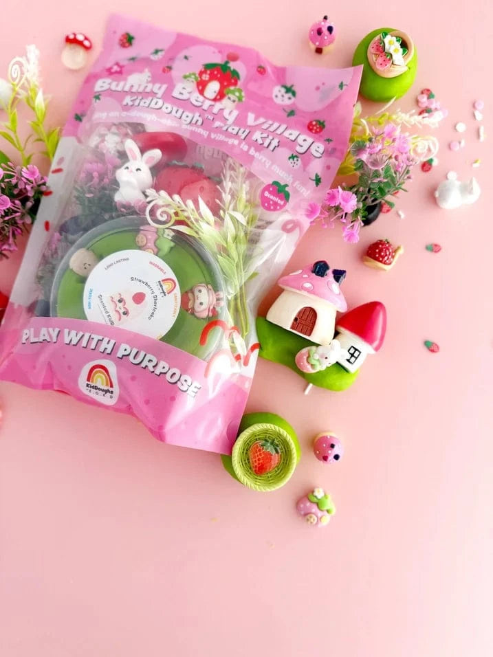 EGK Dough Dough Bunny Berry Village KidDough Play Kit | EarthGrown KidDough