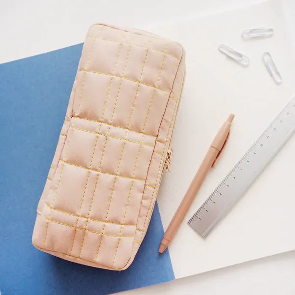 El Commun Bags Quilted Pen Case - Beige